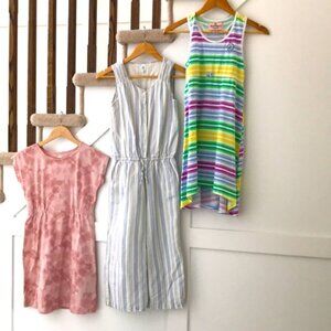 Bundle of 3 Summer Girl Dresses and Cropped Jumpsuit XL